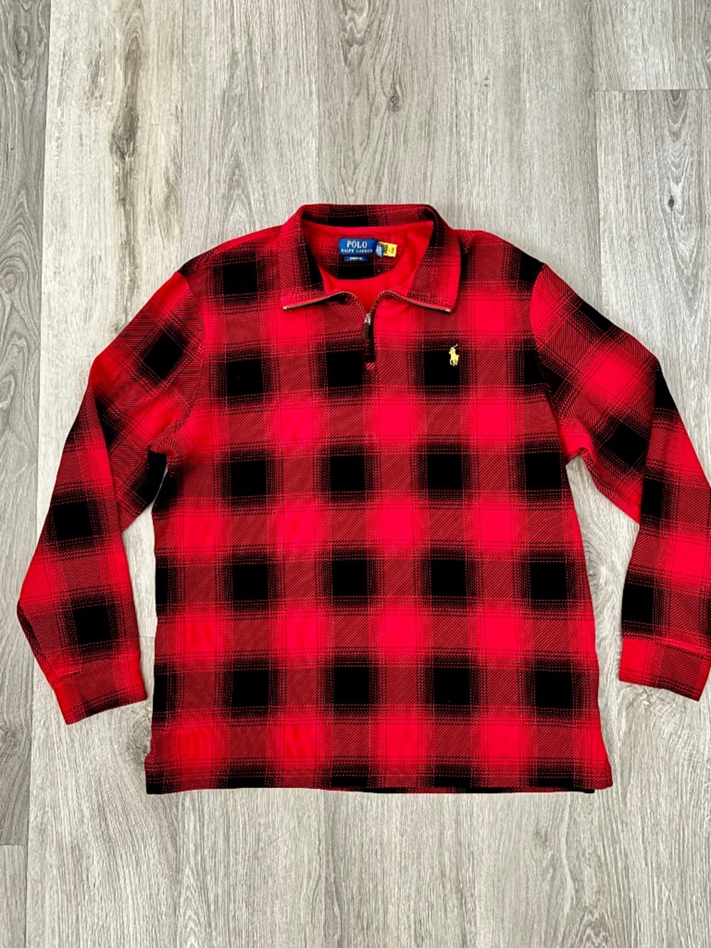 Polo Ralph Lauren Mens Buffalo Plaid Estate Rib Pullover Jersey Sweater Top XL